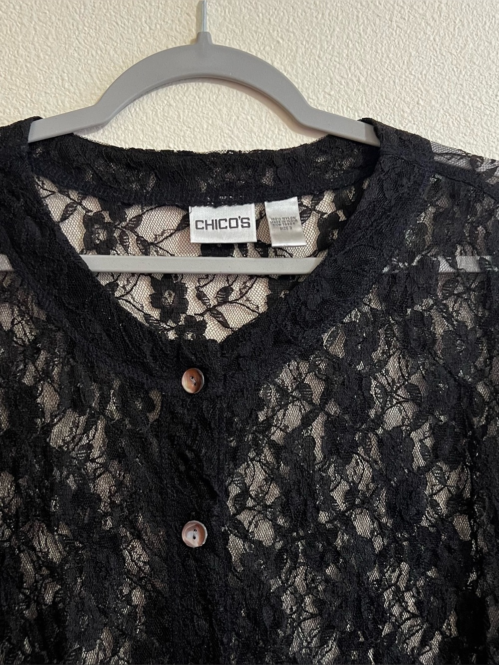 Chicos Lace Button Down Blouse 3 - Picture 2 of 3
